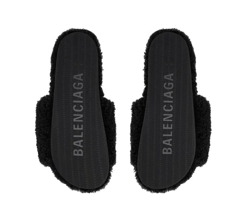Balenci Fur Slides