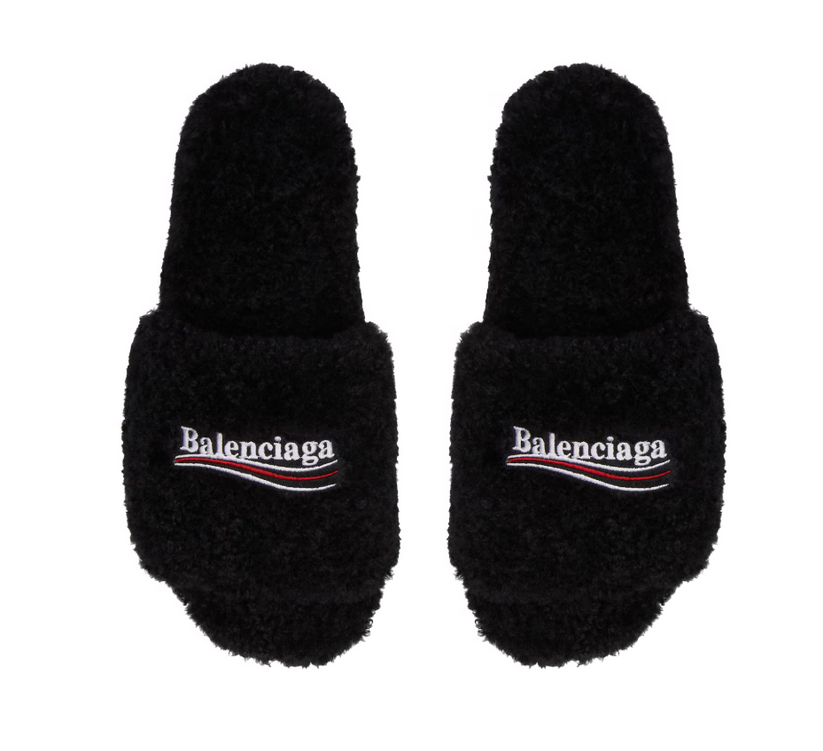 Balenci Fur Slides