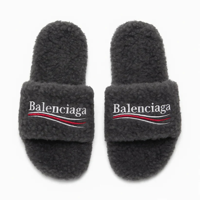 Balenci Fur Slides