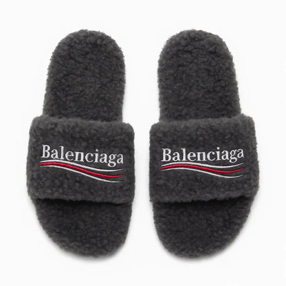 Balenci Fur Slides