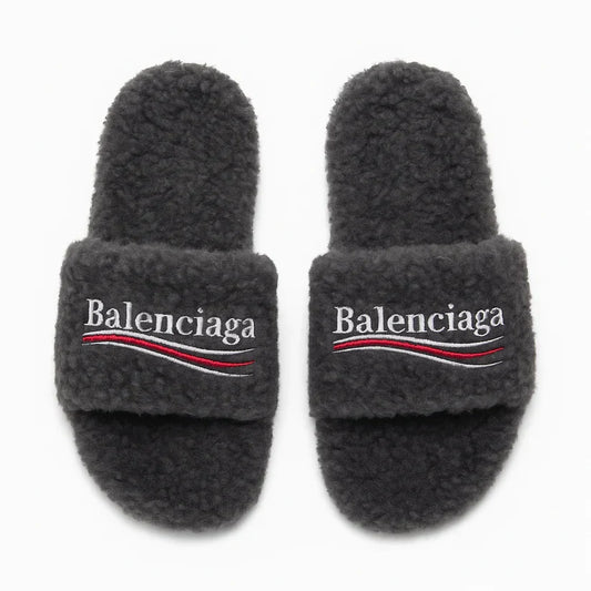 Balenci Fur Slides