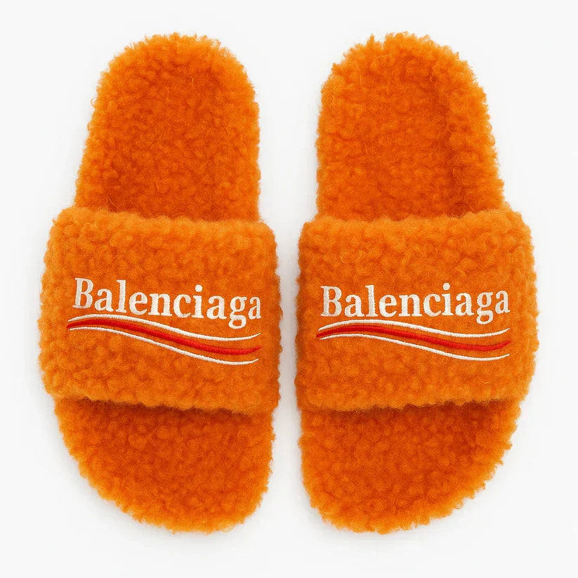 Balenci Fur Slides