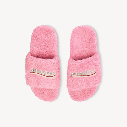 Balenci Fur Slides