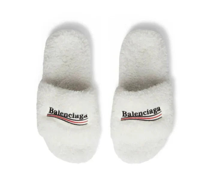 Balenci Fur Slides